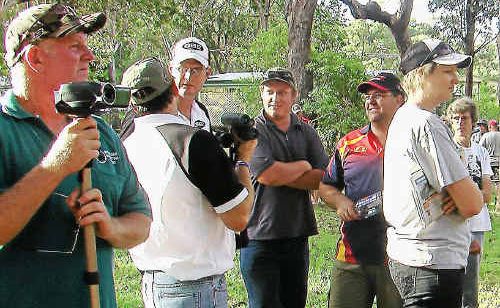 Competitors gather around during the final stages of the 3D national Archery Championship, held in Nambucca, New South Wales. Cooloola 3D Archers Club enjoyed success at the event, particularly Jo Paull who finished a clear winner in the female bowhunter unaided, scoring 385. Competitors gather around during the final stages of the 3D national Archery Championship, held in Nambucca, New South Wales. Cooloola 3D Archers Club enjoyed success at the event, particularly Jo Paull who finished a clear winner in the female bowhunter unaided, scoring 385.